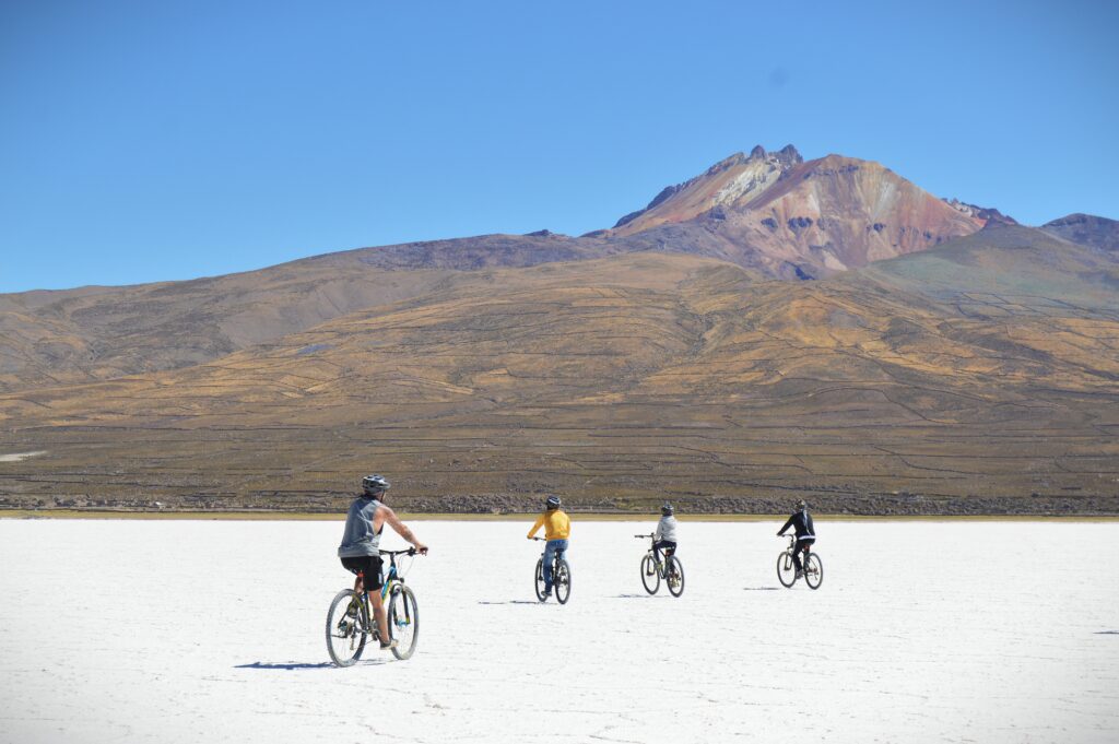 bikes on the salt flat